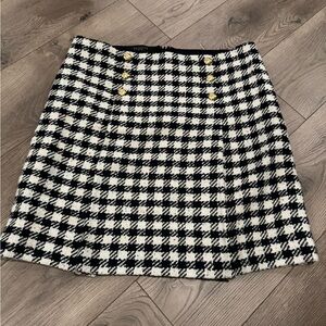 Talbots Black and White Plaid Skirt